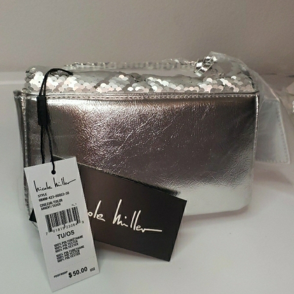 SOLD NWT Nicole Miller Sequin Small Clutch Crossbody Purse Bag - Picture 5 of 7